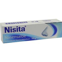 Eine weiße Verpackung mit der Aufschrift "Nisita Nasensalbe".