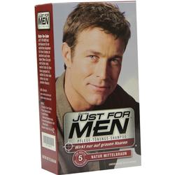 Eine Packung mit Haarfärbemittel für Männer in der Farbe "Natur Mittelbraun".