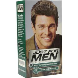 Ein Mann lächelt auf einer Packung Haarfärbemittel für Männer.
