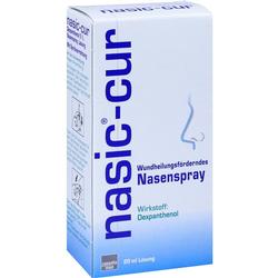 Weiße Schachtel mit blauer Aufschrift für wundheilungsförderndes Nasenspray.