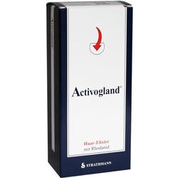 Weiße Schachtel mit der Aufschrift "Activogland Haar-Elixier".